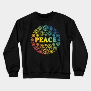 Peace Flowers Rainbow Crewneck Sweatshirt